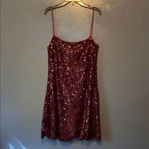 A super cute red sparkly dress!